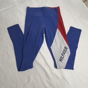 Tommy Hilfiger Sport Leggings Colorblock Stretch Yoga XXS Blue / Red / White